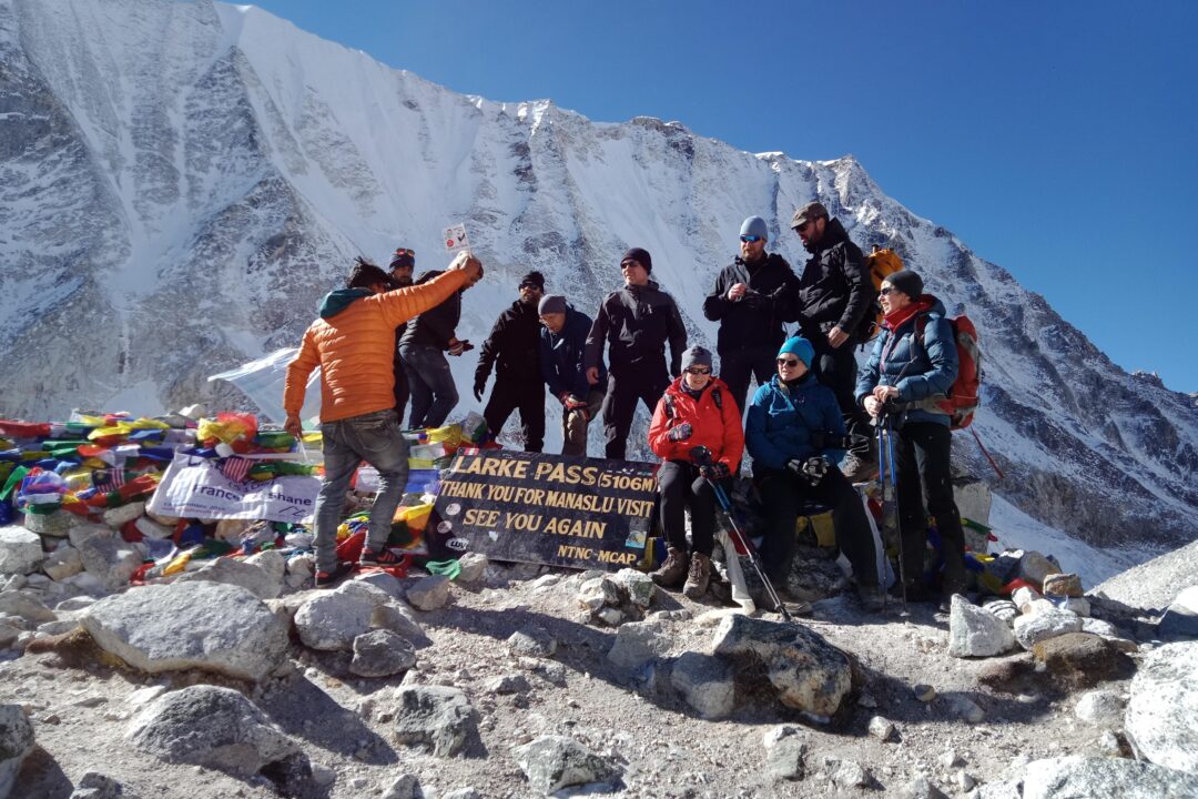 At Larkya Pass with Swedish Group