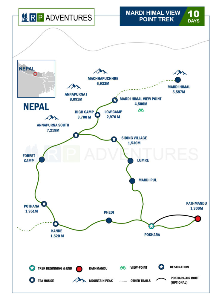 mardi himal view point trek map