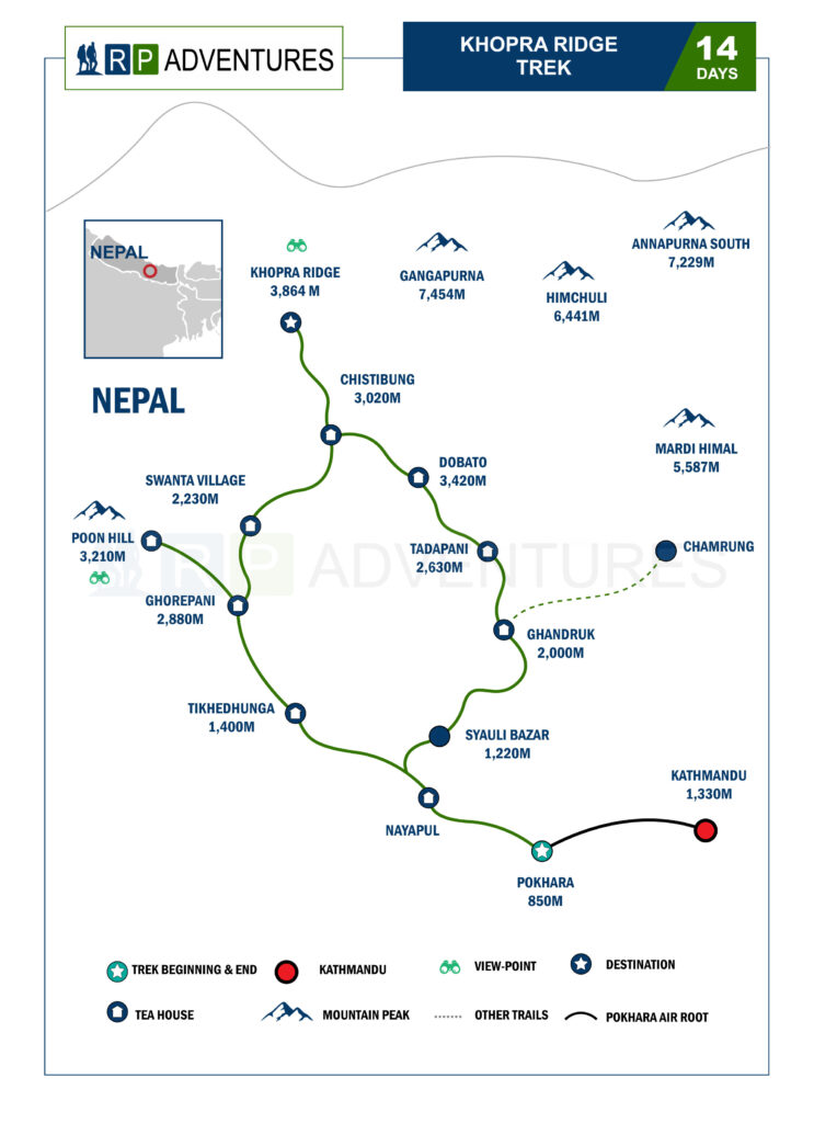 Khorpa ridge trek map