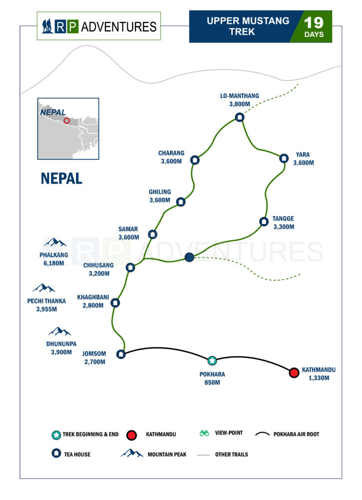 upper mustang trek map