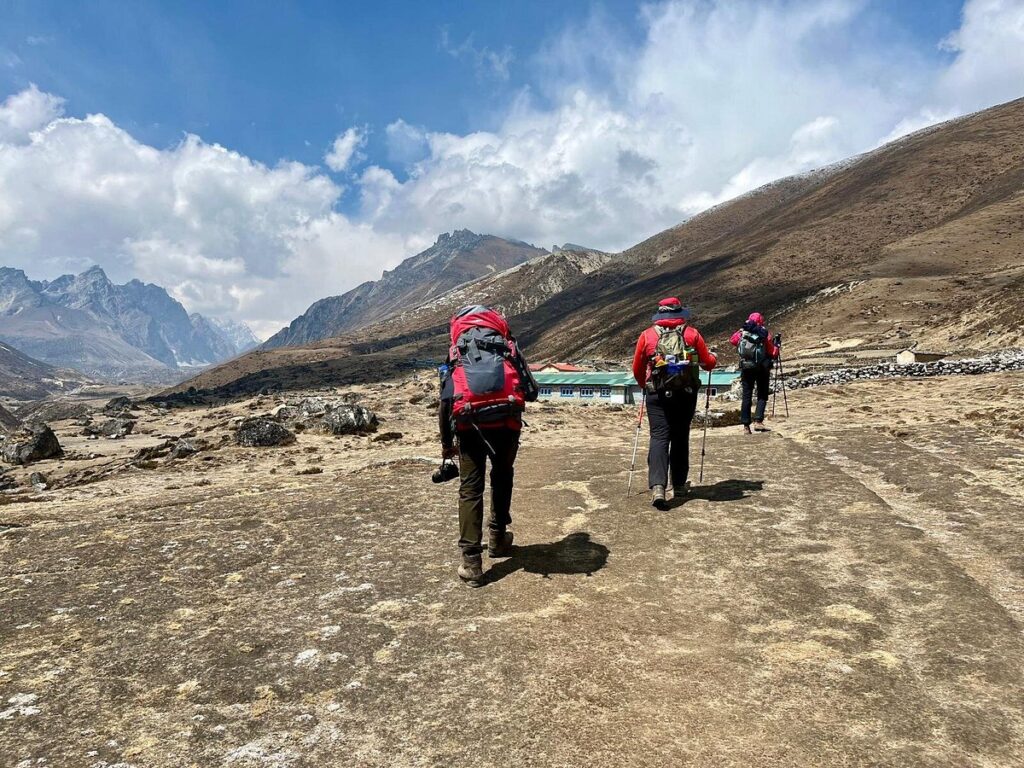 Natalya and Rajan on the way to Everest Three High Pass Trek